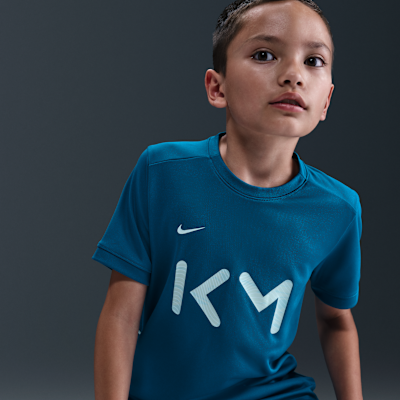 Kylian Mbappé Academy voetbalshirt met korte mouwen en Dri-FIT voor kids