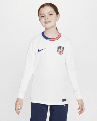 Подростковые джерси USWNT 2024 Stadium Home Big Kids' Nike Dri-FIT Soccer Long-Sleeve Replica Jersey