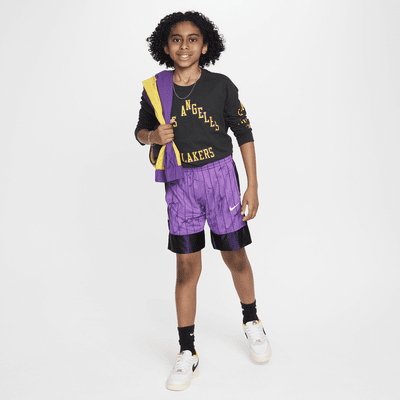 Los Angeles Lakers 2023/24 City Edition Older Kids' (Boys') Nike NBA Max90 Long-Sleeve T-Shirt