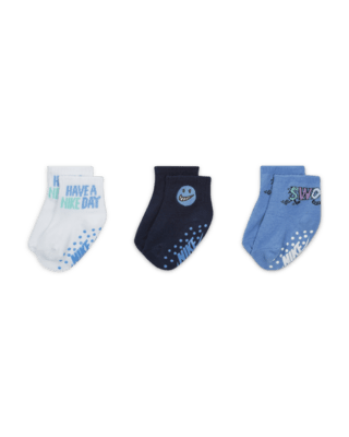 Детские носки Nike "Art of Play" Gripper Ankle Socks (3 Pairs) Baby Gripper Socks