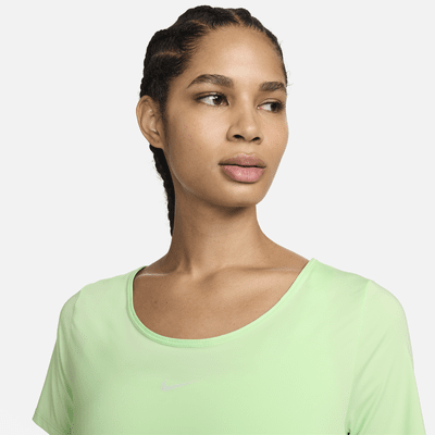 Playera de manga corta con frunce Dri-FIT cropped para mujer Nike One Classic