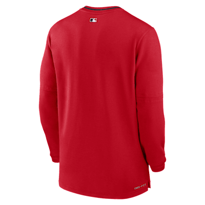 Washington Nationals Authentic Collection Playera de manga larga Nike Dri-FIT de la MLB de medio cierre para hombre