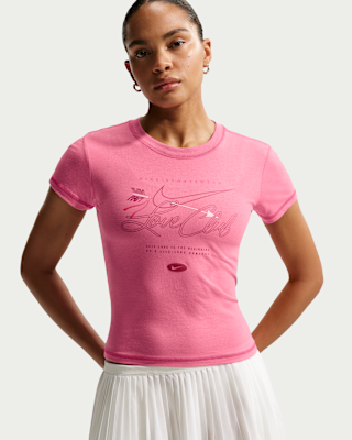 Женская футболка Nike Sportswear Chill Knit Slim Short-Sleeved Cropped