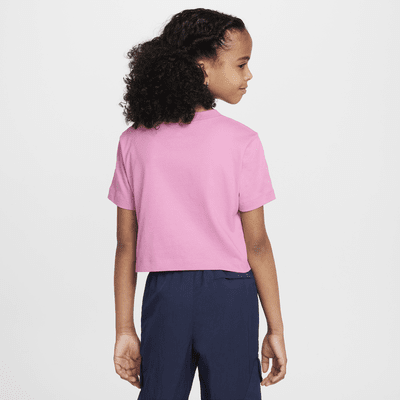 Playera cropped para niña talla grande Nike Sportswear