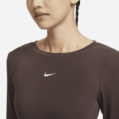 Nike Sportswear Women's Ribbed Long-Sleeve Mod Crop Top