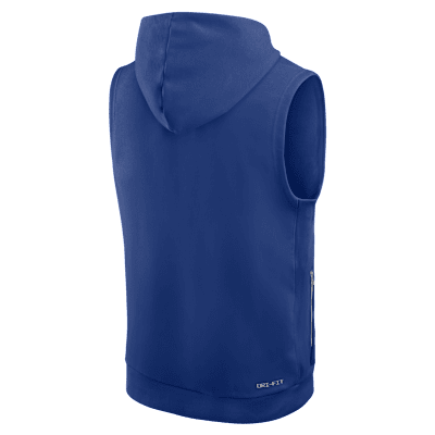 Sudadera con gorro sin cierre sin mangas Nike Dri-FIT de la NFL para hombre New York Giants Sideline