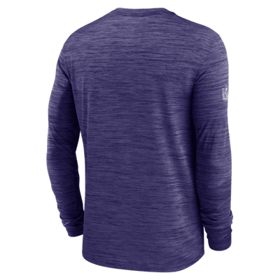 Playera de manga larga Nike Dri-FIT de la NFL para hombre Baltimore Ravens Sideline Velocity