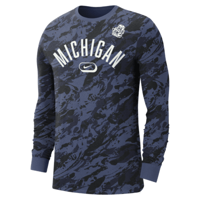 Michigan Men's Nike College Crew-Neck Long-Sleeve T-Shirt