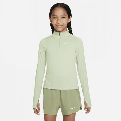 Postnummer masser Mængde penge Langærmet Nike Dri-FIT-trøje med 1/2 lynlås til større børn (piger). Nike DK