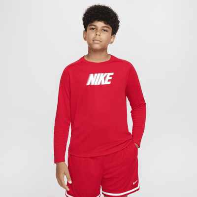 Nike Dri-FIT Multi+ Big Kids' (Boys') Long-Sleeve Top (Extended Size)