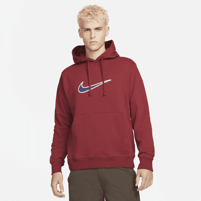 nike swoosh hoodie red