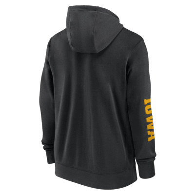 Sudadera con gorro de cierre completo universitaria Nike para hombre Iowa Hawkeyes Sideline Team Issue