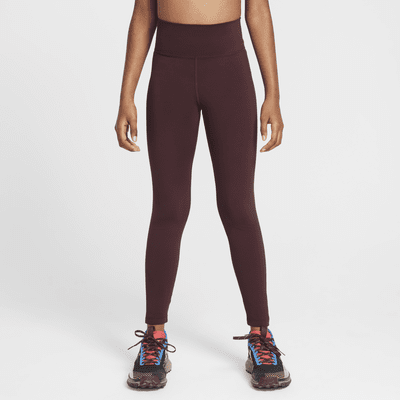 Nike One Big Kids' (Girls') Dri-FIT High-Waisted Leggings