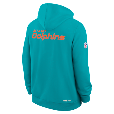 Miami Dolphins Initial Home Sideline Men's Nike Dri-FIT NFL Pullover Hoodie