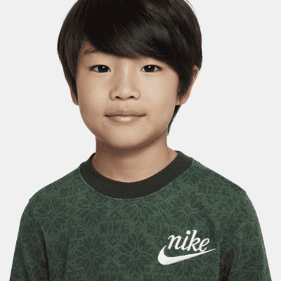Nike Sportswear Club Fleece Little Kids' Holiday Sweatshirt and Pants ...