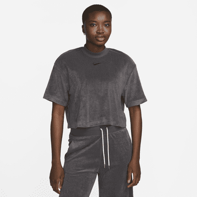 Nike Sportswear Women's Mock-Neck Short-Sleeve Terry Top