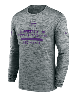 Мужская футболка Minnesota Vikings Sideline Team Issue Velocity Nike Dri-FIT NFL Long-Sleeve