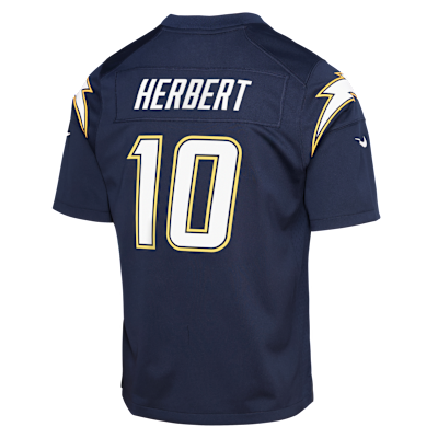 Jersey Nike de la NFL Game para niños talla grande Justin Herbert Los Angeles Chargers