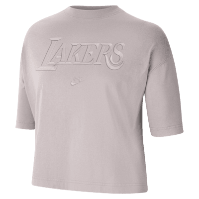 Playera Nike de la NBA de corte cuadrado para mujer Los Angeles Lakers Courtside Essential