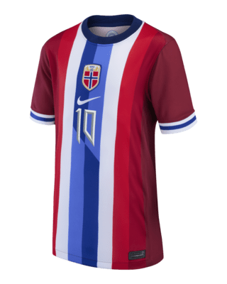 Подростковые джерси Martin Ødegaard Norway National Team 2024 Stadium Home Big Kids' Nike Dri-FIT Soccer Jersey