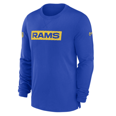 Playera de manga larga Nike Dri-FIT para hombre Los Angeles Rams Sideline Player Team Issue