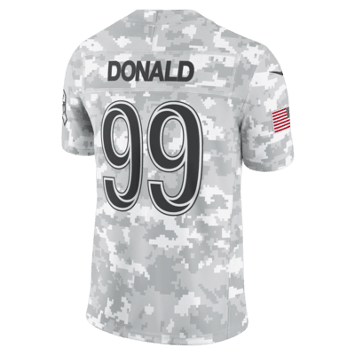 Jersey Nike Dri-FIT Limited de la NFL para hombre Aaron Donald Los Angeles Rams Salute to Service