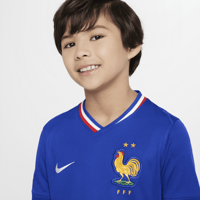 Kylian Mbappé FFF (herenelftal) 2024/25 Stadium Thuis Nike Dri-FIT replica voetbalshirt voor kids