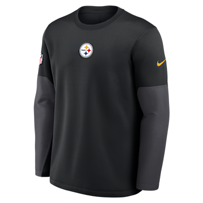 Playera de manga larga Nike Therma-FIT de la NFL para hombre Pittsburgh Steelers Scripted To Win Sideline Coach