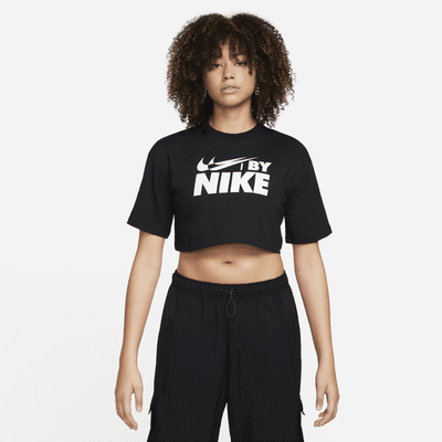 Nike crop clearance top grey