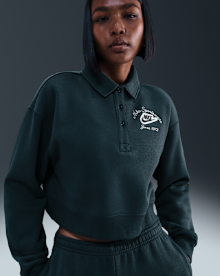 Женские  Nike Sportswear Phoenix Fleece Loose Collared Pull-Over Top