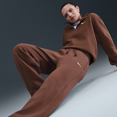 Pants de tiro alto de pierna amplia para mujer Nike Sportswear Phoenix Fleece