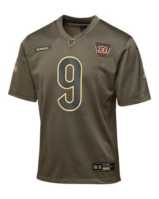 Детские джерси Joe Burrow Cincinnati Bengals Salute to Service Big Kids’ Nike NFL Game Jersey