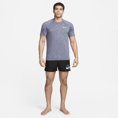 Camiseta Hydroguard de natación de manga corta de tela jaspeada para hombre Nike