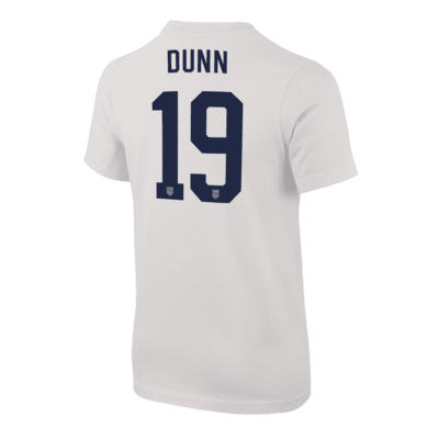 Playera de fútbol Nike para niños talla grande Crystal Dunn USWNT