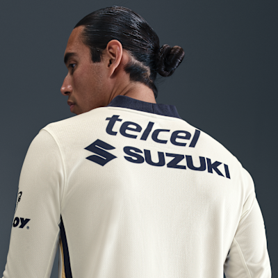 Jersey de fútbol de manga larga Nike Dri-FIT Replica de los Pumas UNAM local 2025/26 Stadium para hombre
