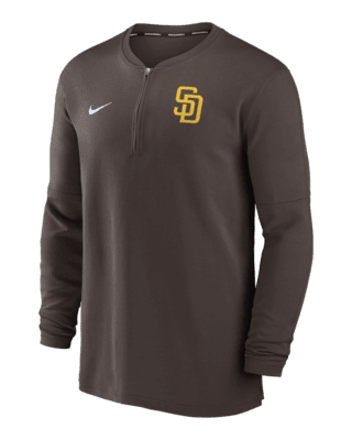 Мужские  San Diego Padres Authentic Collection Game Time Nike Dri-FIT MLB 1/2-Zip Long-Sleeve Top