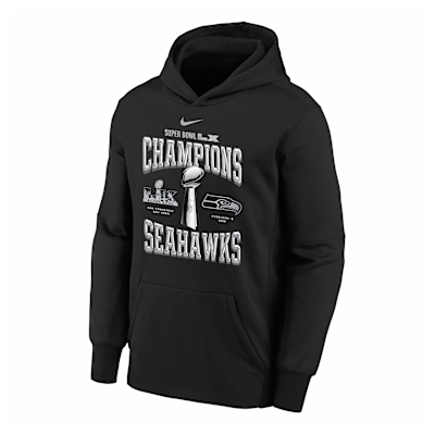 Seattle Seahawks Super Bowl LX Champions Trophy Collection Big Kids' Nike NFL Pullover Hoodie