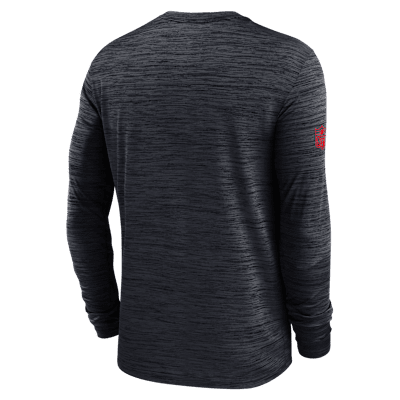 Houston Texans Sideline Team Issue Velocity Men's Nike Dri-FIT NFL Long-Sleeve T-Shirt