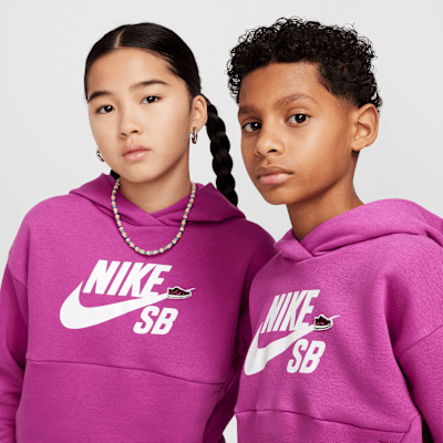 Nike SB Icon Fleece EasyOn Big Kids' Oversized Pullover Hoodie