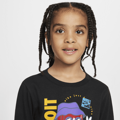 Playera de manga larga Peace de corte cuadrado para niño talla pequeña Nike