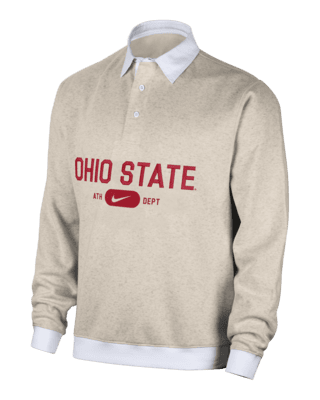 Мужские  Ohio State Club Fleece Nike College Long-Sleeve Polo