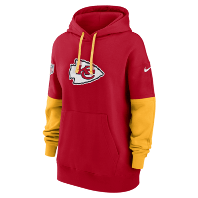 Sudadera con gorro sin cierre Nike de la NFL para mujer Kansas City Chiefs Sideline Essential