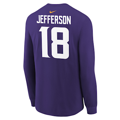 Minnesota Vikings Justin Jefferson Big Kids' Long-Sleeve NFL T-Shirt