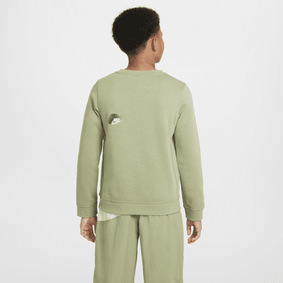 Bluza dresowa dla dużych dzieci (chłopców) z półokrągłym dekoltem Nike Sportswear Standard Issue