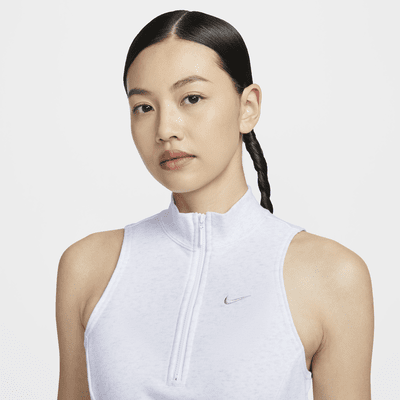 เสื้อกล้ามเอวลอยซิปครึ่งตัวทรงเข้ารูปผ้าเฟรนช์เทรีผู้หญิง Nike Sportswear Chill Terry