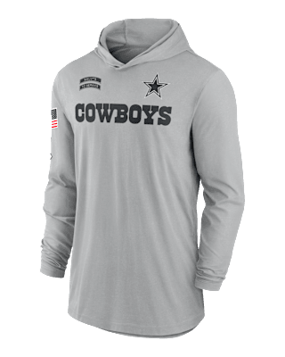 Мужские  Dallas Cowboys Salute to Service Edge Mascot Lockup Men’s Nike Dri-FIT NFL Long-Sleeve Hooded Top