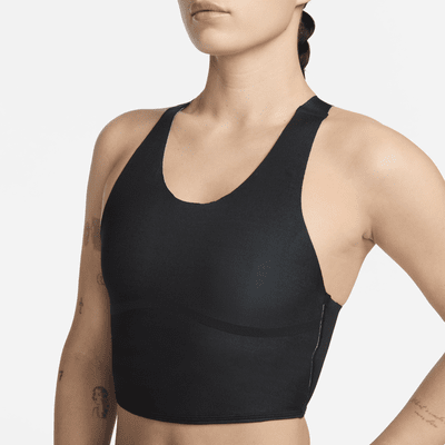 Top de midkini reversible para mujer Nike Swim Fusion