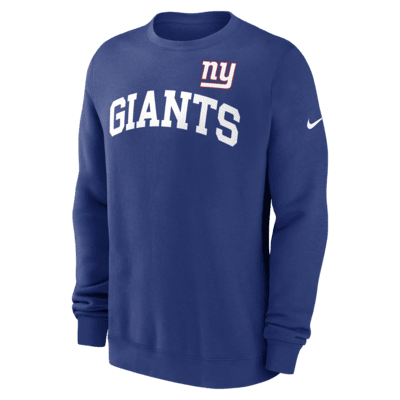 Sudadera sin cierre de cuello redondo de la NFL Nike para hombre New York Giants Club