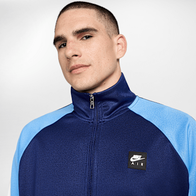 Chamarra de tejido Knit de poliéster de cierre completo para hombre Nike Air