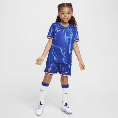 Chelsea F.C. 2024/25 Stadium Home Younger Kids' Nike Football Replica 3-Piece Kit